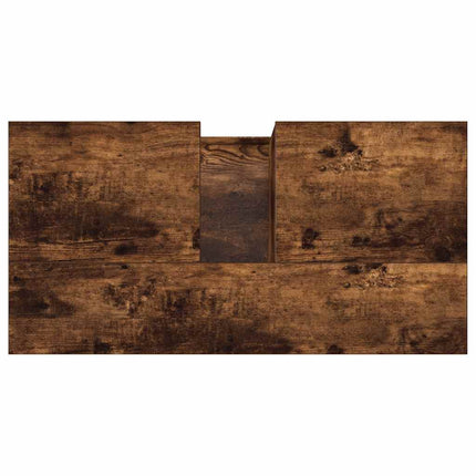 Badrumsskåp rökfärgad ek 65x33x60 cm konstruerat trä