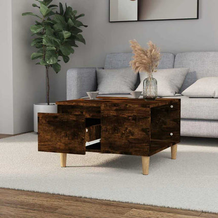 Soffbord rökfärgad ek 55x55x36,5 cm konstruerat trä