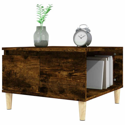 Soffbord rökfärgad ek 55x55x36,5 cm konstruerat trä