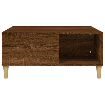 Soffbord brun ek 80x80x36,5 cm konstruerat trä