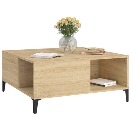 Soffbord sonoma-ek 80x80x36,5 cm konstruerat trä