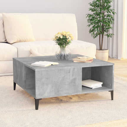 Soffbord betonggrå 80x80x36,5 cm konstruerat trä