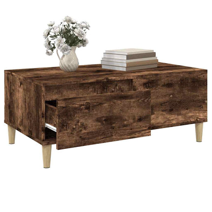 Soffbord rökfärgad ek 90x50x36,5 cm konstruerat trä