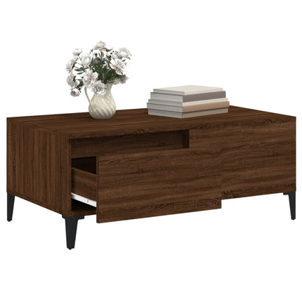 Soffbord brun ek 90x50x36,5 cm konstruerat trä