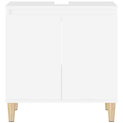 Tvättställsskåp vit 58x33x60 cm konstruerat trä