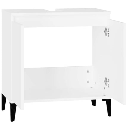 Tvättställsskåp vit 58x33x60 cm konstruerat trä