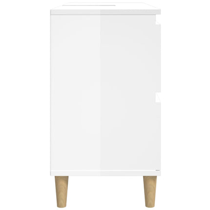 Tvättställsskåp vit högglans 80x33x60 cm konstruerat trä