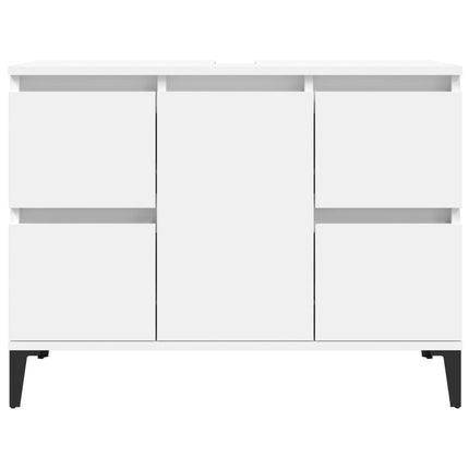 Tvättställsskåp vit 80x33x60 cm konstruerat trä