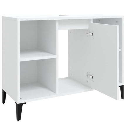 Tvättställsskåp vit 80x33x60 cm konstruerat trä