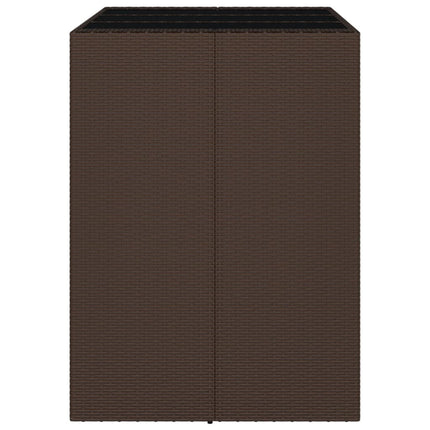 Barbord med glasskiva brun 105x80x110 cm konstrotting