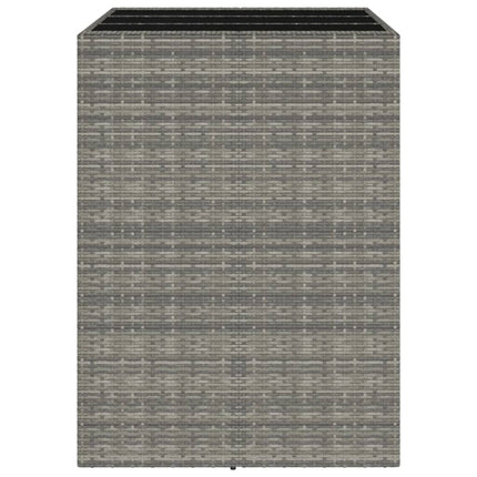 Barbord med glasskiva grå 105x80x110 cm konstrotting