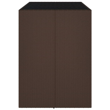 Barbord med glasskiva brun 145x80x110 cm konstrotting