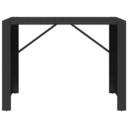 Barbord med glasskiva svart 145x80x110 cm konstrotting