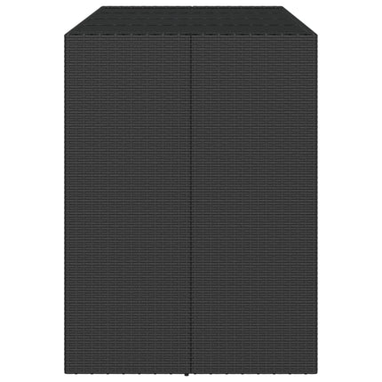 Barbord med glasskiva svart 145x80x110 cm konstrotting