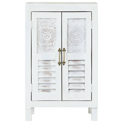 Skåp vit 55x30x90 cm massivt akaciaträ