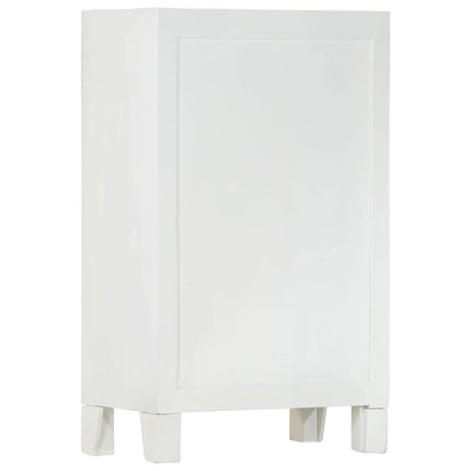 Skåp vit 55x30x90 cm massivt akaciaträ