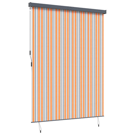 Rullgardin Gul och Blå 200 x 250 cm Tyg och Aluminium