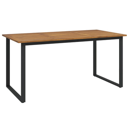 Trädgårdsbord med U-formade ben 160x80x75 cm massivt akaciaträ
