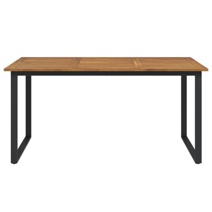 Trädgårdsbord med U-formade ben 160x80x75 cm massivt akaciaträ