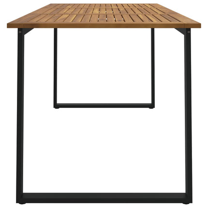 Trädgårdsbord med U-formade ben 160x80x75 cm massivt akaciaträ