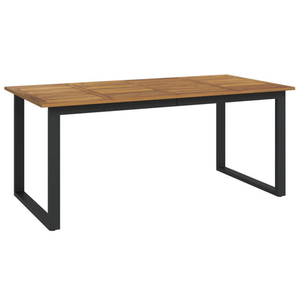 Trädgårdsbord med U-formade ben 180x90x75 cm massivt akaciaträ