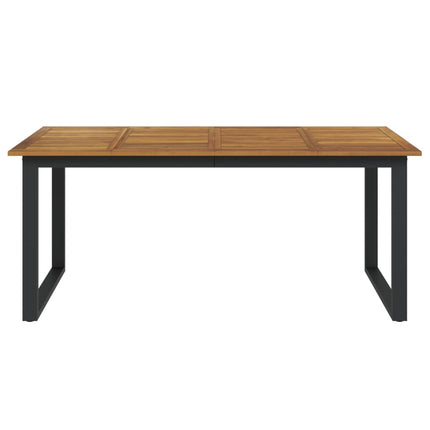 Trädgårdsbord med U-formade ben 180x90x75 cm massivt akaciaträ