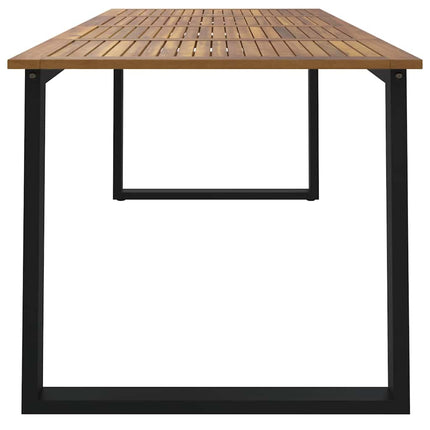 Trädgårdsbord med U-formade ben 200x90x75 cm massivt akaciaträ