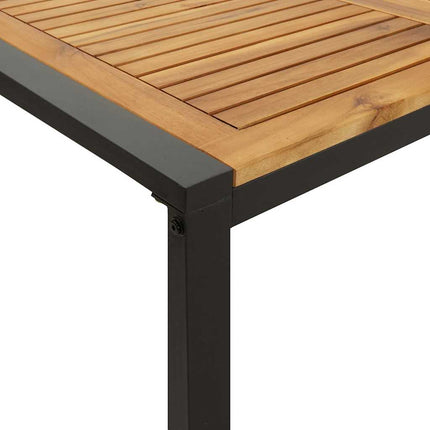 Trädgårdsbord med U-formade ben 140x80x75 cm massivt akaciaträ