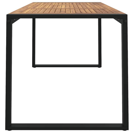 Trädgårdsbord med U-formade ben 160x80x75 cm massivt akaciaträ