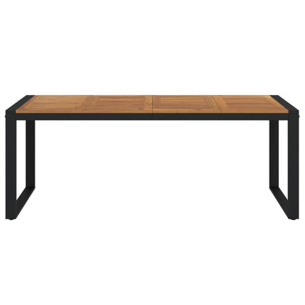 Trädgårdsbord med U-formade ben 200x90x75 cm massivt akaciaträ