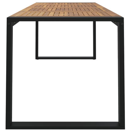 Trädgårdsbord med U-formade ben 200x90x75 cm massivt akaciaträ