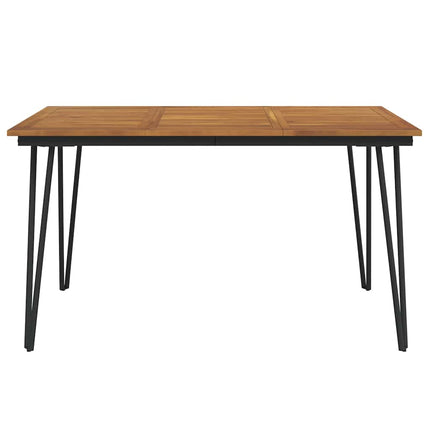 Trädgårdsbord med hårnålsben 140x80x75 cm massivt akaciaträ
