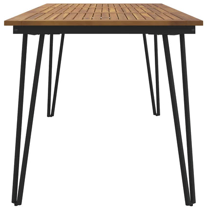 Trädgårdsbord med hårnålsben 140x80x75 cm massivt akaciaträ