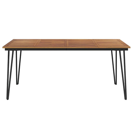 Trädgårdsbord med hårnålsben 180x90x75 cm massivt akaciaträ