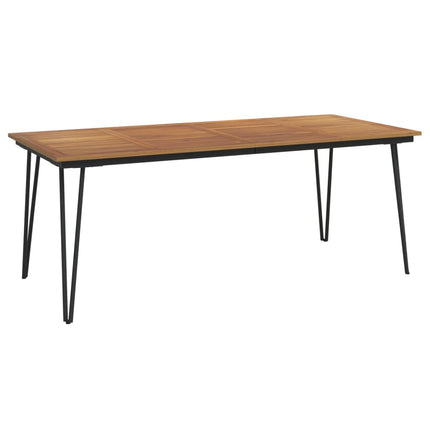 Trädgårdsbord med hårnålsben 200x90x75 cm massivt akaciaträ