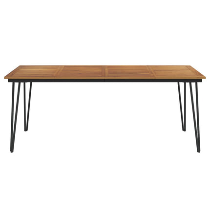 Trädgårdsbord med hårnålsben 200x90x75 cm massivt akaciaträ