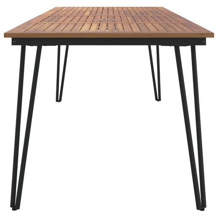 Trädgårdsbord med hårnålsben 200x90x75 cm massivt akaciaträ