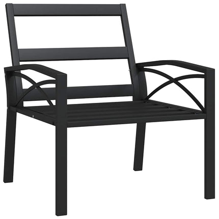 Trädgårdsstol med grå dynor 68x76x79 cm stål