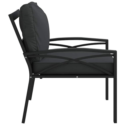 Trädgårdsstol med grå dynor 68x76x79 cm stål