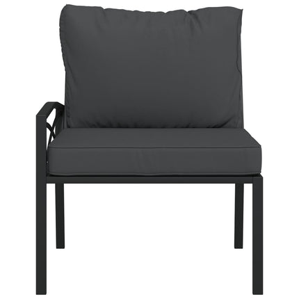 Trädgårdsstolar med grå dynor 2 st 62x75x79 cm stål