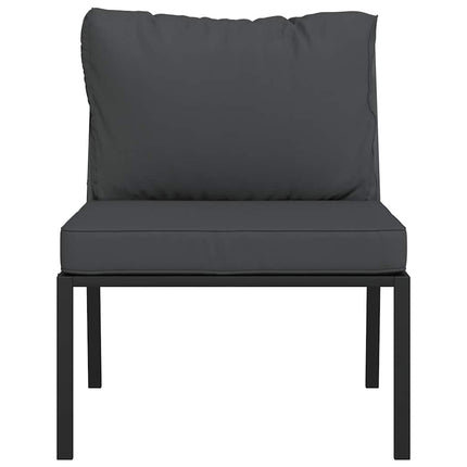 Trädgårdsstolar med grå dynor 2 st 60x74x79 cm stål