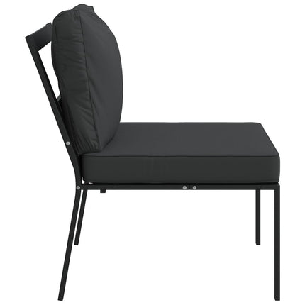 Trädgårdsstolar med grå dynor 2 st 60x74x79 cm stål