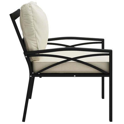 Trädgårdsstolar med sandfärgade dynor 2 st 68x76x79 cm stål