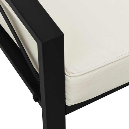 Trädgårdsstolar med sandfärgade dynor 2 st 68x76x79 cm stål
