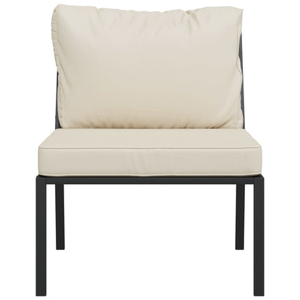 Trädgårdsstolar med sandfärgade dynor 2 st 60x74x79 cm stål
