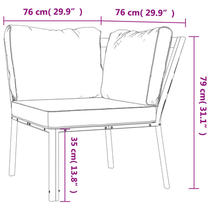 Trädgårdsstol med sandfärgade dynor 76x76x79 cm stål