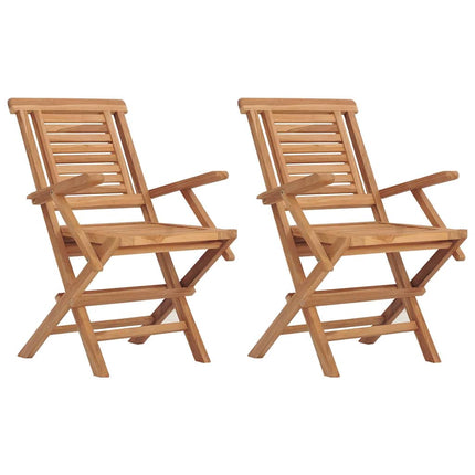 Hopfällbara trädgårdsstolar 2 st 56x63x90 cm massiv teak