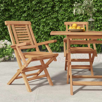 Hopfällbara trädgårdsstolar 2 st 56x63x90 cm massiv teak