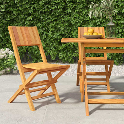 Hopfällbara trädgårdsstolar 2 st 47x61x90 cm massiv teak