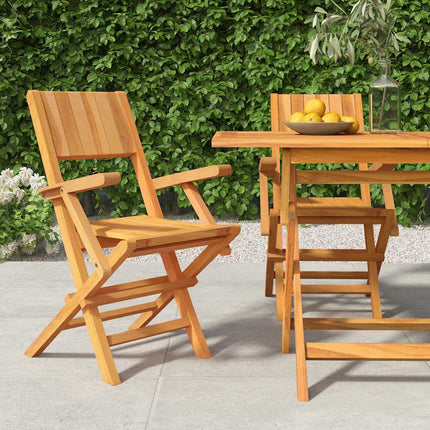 Hopfällbara trädgårdsstolar 2 st 55x61x90 cm massiv teak